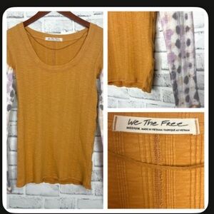 We The Free Ribbed Scoop Neck Tank in Mustard
